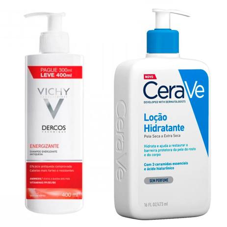 Vichy Dercos e Cerave Kit Shampoo + Loção de Hidratante Menor preço em Vichy Dercos e Cerave Kit Shampoo + Loção de Hidratante