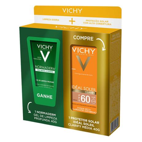 Vichy Kit  Protetor Solar com Cor + Gel de Limpeza