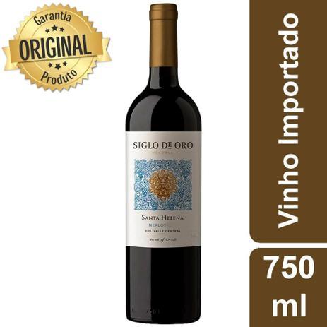 Vinho Chileno Tinto Merlot Siglo DOro Garrafa 750ml - Santa Helena Menor preço em Vinho Chileno Tinto Merlot Siglo DOro Garrafa 750ml - Santa Helena