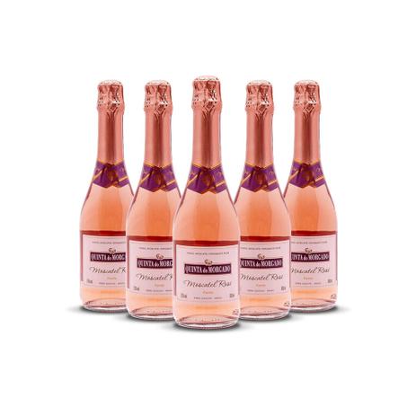 Vinho Espumante Quinta do Morgado Moscatel Rosé 660ml - Kit 5 Garrafas de Espumante Rosé - Fante
