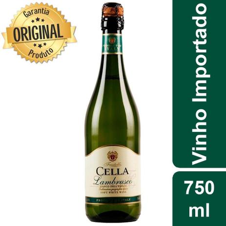 Vinho Italiano Branco Meio Seco e Fino Cella Bianco Garrafa 750ml - Lambrusco Menor preço em Vinho Italiano Branco Meio Seco e Fino Cella Bianco Garrafa 750ml - Lambrusco