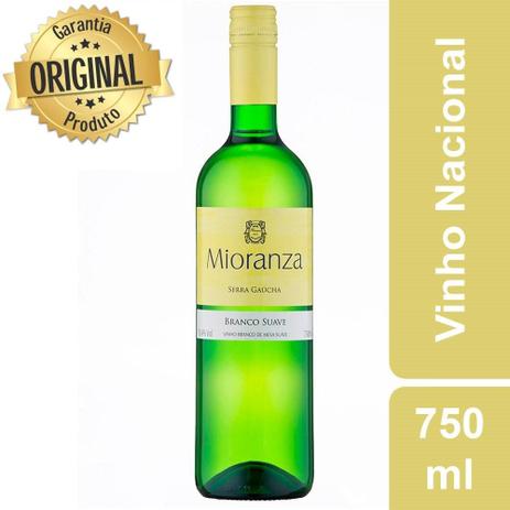 Vinho Nacional Branco de Mesa Suave Garrafa 750ml - Mioranza Menor preço em Vinho Nacional Branco de Mesa Suave Garrafa 750ml - Mioranza