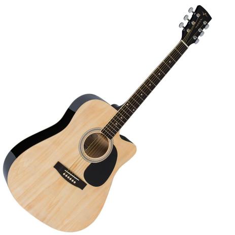 Violão 6 Cordas Aço Folk Cutaway Acústico - VCK 371 NT Vogga Menor preço em Violão 6 Cordas Aço Folk Cutaway Acústico - VCK 371 NT Vogga