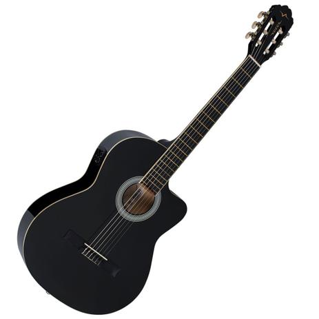 Violão 6 Cordas Nylon Clássico Cutaway Elétrico - VCE 310 BK Vogga Menor preço em Violão 6 Cordas Nylon Clássico Cutaway Elétrico - VCE 310 BK Vogga