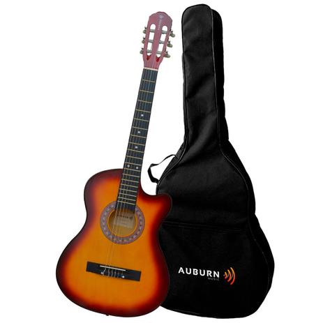 Violão Acústico Cutway Auburn Music AUBVO623 Nylon Sunburst C/ Capa Menor preço em Violão Acústico Cutway Auburn Music AUBVO623 Nylon Sunburst C/ Capa