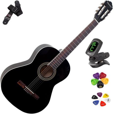 Violão Acústico Giannini Clássico Nylon GN-15 BK + KIT7 Menor preço em Violão Acústico Giannini Clássico Nylon GN-15 BK + KIT7