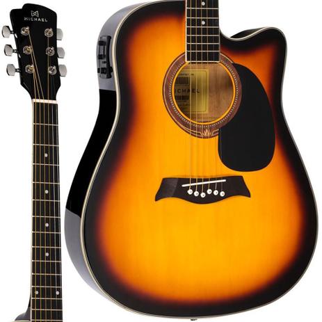 Violão Elétrico Michael VMF361 Sunburst Folk Cutway é boa?
