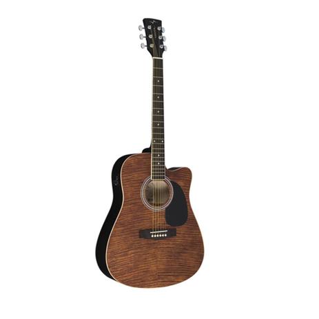 Violao Eletrico Vogga VCK370 MF Folk Aco - Mahogany Flamed Menor preço em Violao Eletrico Vogga VCK370 MF Folk Aco - Mahogany Flamed