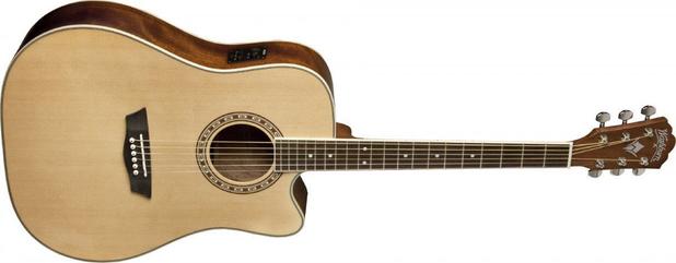 Violão Eletroacústico Aço Washburn Natural WD10CENS Menor preço em Violão Eletroacústico Aço Washburn Natural WD10CENS