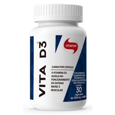 Vita D3 500mg 30 Cápsulas - Vitafor Menor preço em Vita D3 500mg 30 Cápsulas - Vitafor