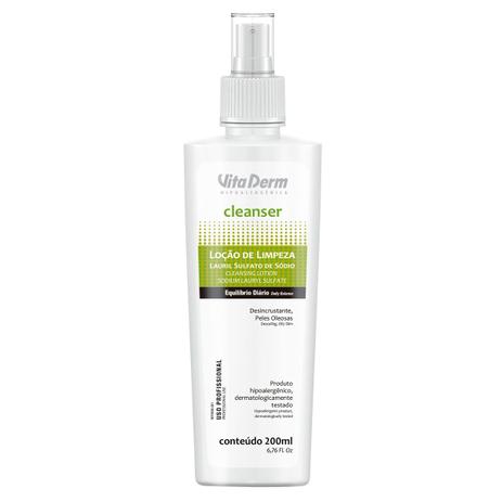 Vita Derm Loção de Limpeza Facial 200ml Lauril Sulfato de Sódio Menor preço em Vita Derm Loção de Limpeza Facial 200ml Lauril Sulfato de Sódio