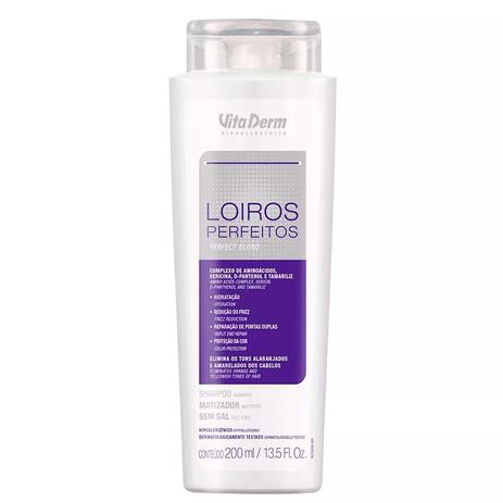 Vita Derm Loiros Perfeitos Matizador Shampoo - 200ml Menor preço em Vita Derm Loiros Perfeitos Matizador Shampoo - 200ml