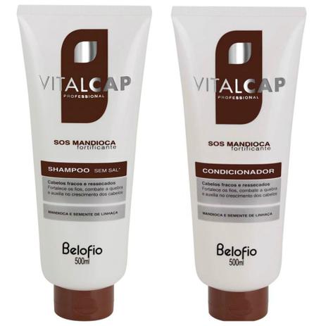 Vital cap kit shampoo + condicionador 500ml s.o.s mandioca - Belofio Menor preço em Vital cap kit shampoo + condicionador 500ml s.o.s mandioca - Belofio