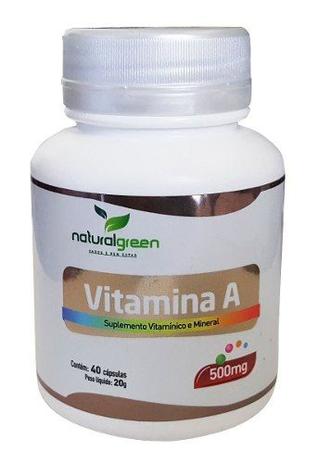 Menor preço em Vitamina A 500mg Com 40 Cápsulas - Natsu Produtos Naturais - Natural green