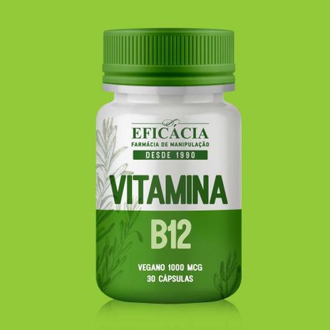 Vitamina B12 1000 mcg - 30 cápsulas - Farmácia eficácia Menor preço em Vitamina B12 1000 mcg - 30 cápsulas - Farmácia eficácia