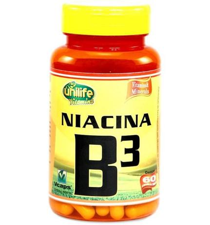 Vitamina B3 - Niacina - 500 mg- 60 Capsulas - Unilife -