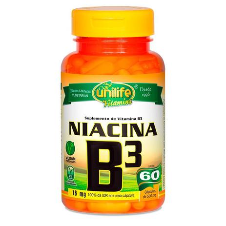 Vitamina B3 Niacina - Unilife Menor preço em Vitamina B3 Niacina - Unilife