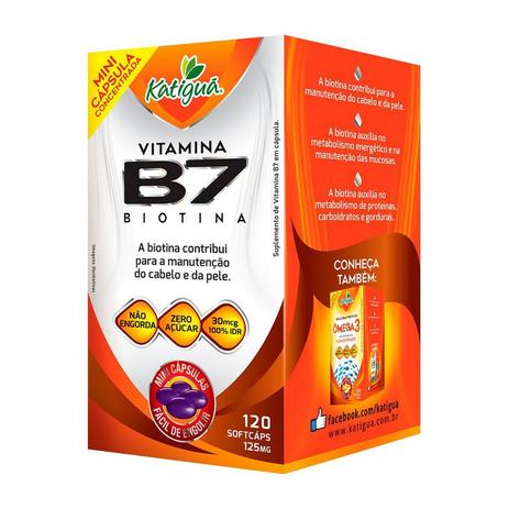 Vitamina B7 Biotina - 120 Cápsulas - Katigua Menor preço em Vitamina B7 Biotina - 120 Cápsulas - Katigua