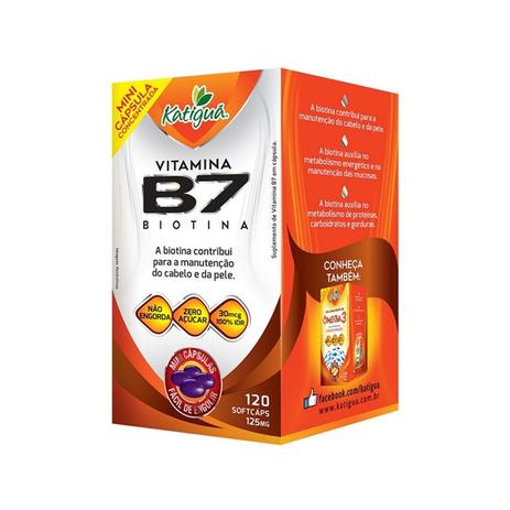 Vitamina b7 (biotina) 120caps 125mg - Katigua Menor preço em Vitamina b7 (biotina) 120caps 125mg - Katigua