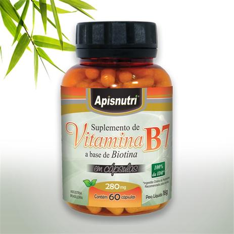 Vitamina B7 (Biotina) 280mg c/60 cápsulas Apisnutri Menor preço em Vitamina B7 (Biotina) 280mg c/60 cápsulas Apisnutri
