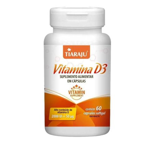Vitamina D3 2000UI Colecalciferol 60 cápsulas Tiaraju Menor preço em Vitamina D3 2000UI Colecalciferol 60 cápsulas Tiaraju