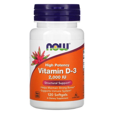 Vitamina D3 2000ui Now Foods 120 cápsulas gelatinosas Menor preço em Vitamina D3 2000ui Now Foods 120 cápsulas gelatinosas
