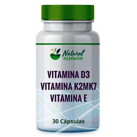Vitamina D3 5.000UI + K2MK7 120MCG + E 700UI 30 Cápsulas - Natural essência Menor preço em Vitamina D3 5.000UI + K2MK7 120MCG + E 700UI 30 Cápsulas - Natural essência