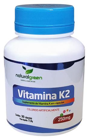 Vitamina K2 Com 60 Cápsulas Natural Green Menor preço em Vitamina K2 Com 60 Cápsulas Natural Green