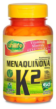 Vitamina K2 Menaquinona 60 Capsulas 500mg Unilife Vitamins Menor preço em Vitamina K2 Menaquinona 60 Capsulas 500mg Unilife Vitamins