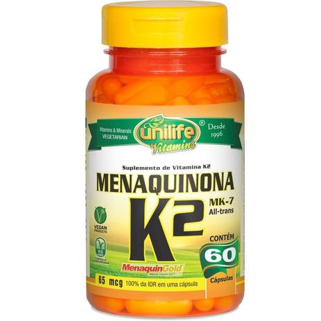 Vitamina K2 Menaquinona 60 cápsulas Unilife Menor preço em Vitamina K2 Menaquinona 60 cápsulas Unilife