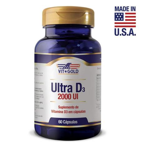 Vitamina Ultra D3 2.000 Ui 60 cápsulas Vitgold Menor preço em Vitamina Ultra D3 2.000 Ui 60 cápsulas Vitgold