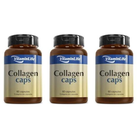 Vitaminlife Collagen Capsulas C/60 Capsulas 400mg (Kit C/03) Menor preço em Vitaminlife Collagen Capsulas C/60 Capsulas 400mg (Kit C/03)