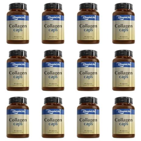 Vitaminlife Collagen Capsulas C/60 Capsulas 400mg (Kit C/12) Menor preço em Vitaminlife Collagen Capsulas C/60 Capsulas 400mg (Kit C/12)