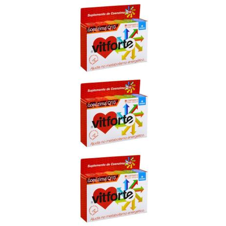 Vitforte Coenzima Q10 Suplemento Vitamínico C/30 (Kit C/03) Menor preço em Vitforte Coenzima Q10 Suplemento Vitamínico C/30 (Kit C/03)