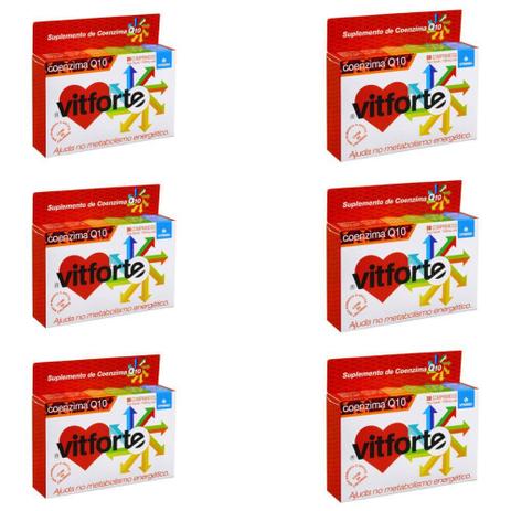 Vitforte Coenzima Q10 Suplemento Vitamínico C/30 (Kit C/06) Menor preço em Vitforte Coenzima Q10 Suplemento Vitamínico C/30 (Kit C/06)