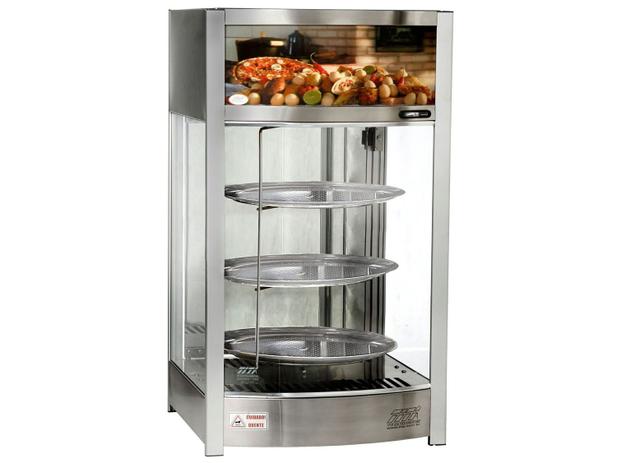 Vitrine Estufa Titã Curva Giratória Vapor 263G 3B - 1 Porta Inox 3 Bandejas Menor preço em Vitrine Estufa Titã Curva Giratória Vapor 263G 3B - 1 Porta Inox 3 Bandejas