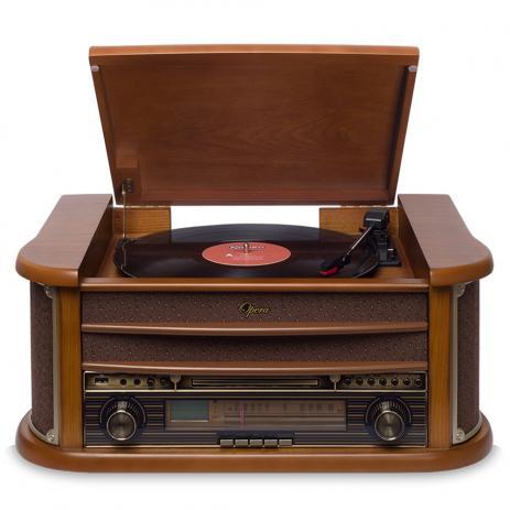 Vitrola Raveo Ópera BT - Toca-Discos, CD Player, Bluetooth, Radio FM, Fita Cassete Menor preço em Vitrola Raveo Ópera BT - Toca-Discos, CD Player, Bluetooth, Radio FM, Fita Cassete