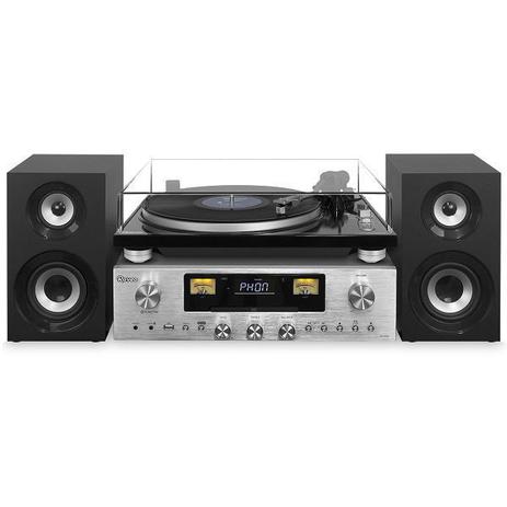 Vitrola Toca Discos Hi-Fi Raveo Concert One Com CD, Rádio, FM, USB e SD Menor preço em Vitrola Toca Discos Hi-Fi Raveo Concert One Com CD, Rádio, FM, USB e SD