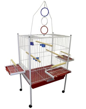 Viveiro Triplex Explendor Para Papagaio, Calopsita, Pássaros Mansos Cor Vermelho - Contrera pet Menor preço em Viveiro Triplex Explendor Para Papagaio, Calopsita, Pássaros Mansos Cor Vermelho - Contrera pet
