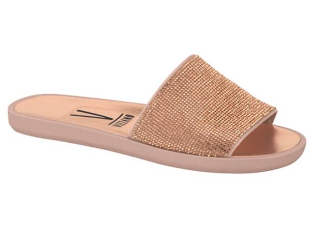 sandalia slide feminina vizzano