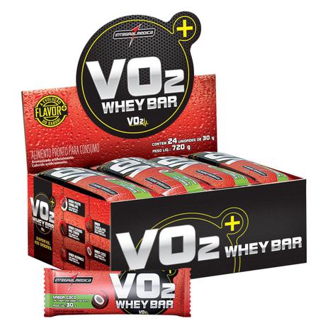 Vo2 Whey Bar 24 unidades Coco - Integralmedica Menor preço em Vo2 Whey Bar 24 unidades Coco - Integralmedica