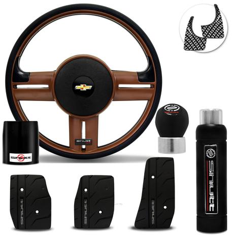 Volante Esportivo Chevette Chevy Marajó Rallye Slim Shutt GTR Pedaleira Manopla Cambio Freio Mão Menor preço em Volante Esportivo Chevette Chevy Marajó Rallye Slim Shutt GTR Pedaleira Manopla Cambio Freio Mão