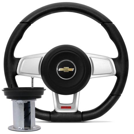 Volante Esportivo GTI MK7 Chevete Chevy Marajó 73 a 95 Prata com Acionador de Buzina e Cubo - Cvd é boa?