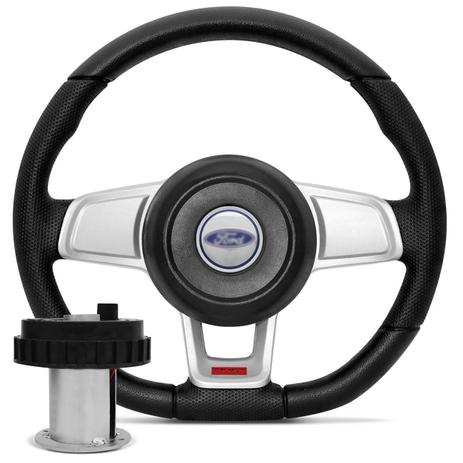 Volante Esportivo GTI MK7 Fiesta Ecosport Ka Courier 95 a 13 Prata com Acionador de Buzina e Cubo - Cvd Menor preço em Volante Esportivo GTI MK7 Fiesta Ecosport Ka Courier 95 a 13 Prata com Acionador de Buzina e Cubo - Cvd