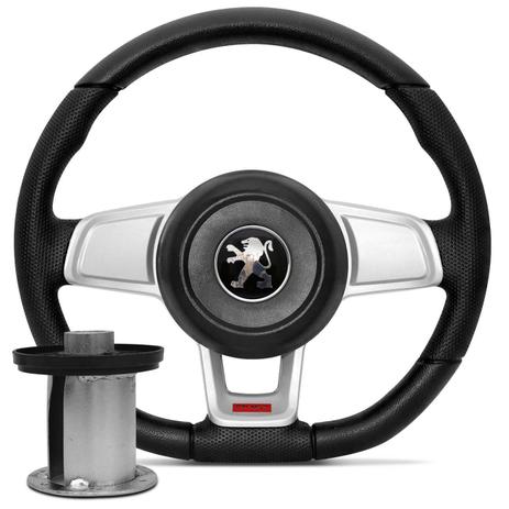 Volante Esportivo GTI MK7 Peugeot 206 207 306 04 a 12 Prata com Acionador de Buzina e Cubo - Cvd Menor preço em Volante Esportivo GTI MK7 Peugeot 206 207 306 04 a 12 Prata com Acionador de Buzina e Cubo - Cvd