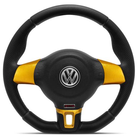 Volante Esportivo Jetta Base Reta Turbo Gol Parati Saveiro Voyage Santana com Cubo Preto e Dourado - Cvd Menor preço em Volante Esportivo Jetta Base Reta Turbo Gol Parati Saveiro Voyage Santana com Cubo Preto e Dourado - Cvd