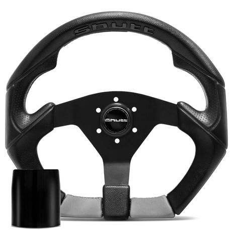 Volante Esportivo Peugeot 206 207 306 Preto e Cinza com Cubo Acionador Buzina Shutt S3R Menor preço em Volante Esportivo Peugeot 206 207 306 Preto e Cinza com Cubo Acionador Buzina Shutt S3R