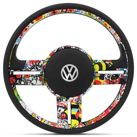 Volante Esportivo Rallye Bomber Stick Gol Celta Astra com Acionador de Buzina Emblema VW e sem Cubo - Cvd Menor preço em Volante Esportivo Rallye Bomber Stick Gol Celta Astra com Acionador de Buzina Emblema VW e sem Cubo - Cvd
