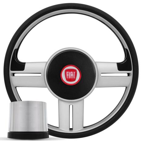 Volante Esportivo Rallye Slim Prata Acionador Buzina Cubo Fiat 147 78 a 87 - Prime Menor preço em Volante Esportivo Rallye Slim Prata Acionador Buzina Cubo Fiat 147 78 a 87 - Prime