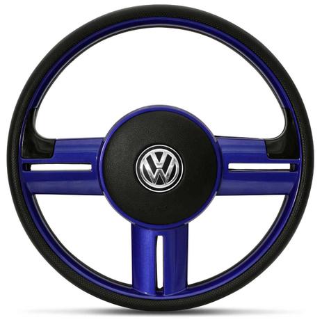 Volante Esportivo Rallye Universal Preto e Azul Gol Celta Astra com Acionador Buzina e sem Cubo - Cvd Menor preço em Volante Esportivo Rallye Universal Preto e Azul Gol Celta Astra com Acionador Buzina e sem Cubo - Cvd